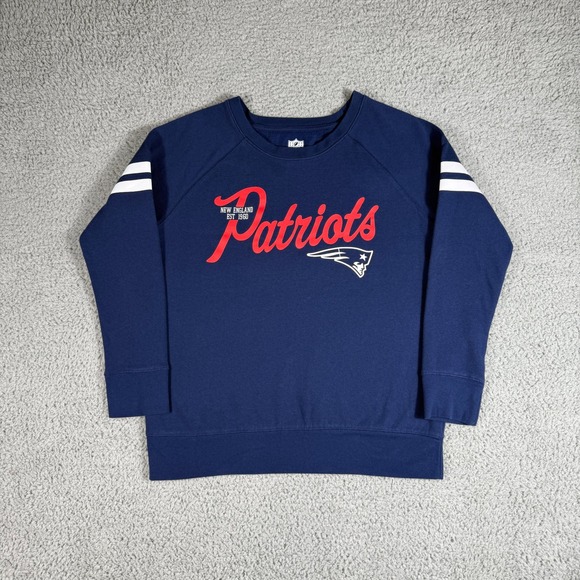 Nfl Apparel Tops - New England Patriots Crewneck Womens Medium NFL Team Apparel Blue Sweatshirt